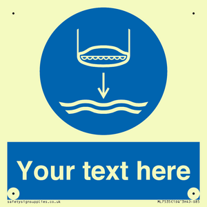 Custom Lower lifeboat to the water in launch sequence